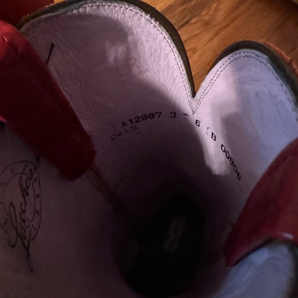 Lucchese Red Leather Cowboy Boots - Picture 11 of 14